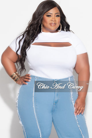 Final Sale Plus Size Top with Cutout in White
