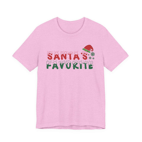 Santa's Favorite T-Shirt | Christmas Santa Hat Snowflake Holiday Tee