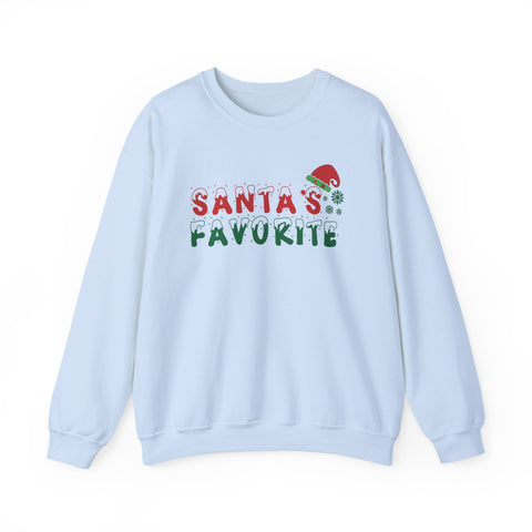 Santa's Favorite Crewneck Sweatshirt | Christmas text design, Santa hat