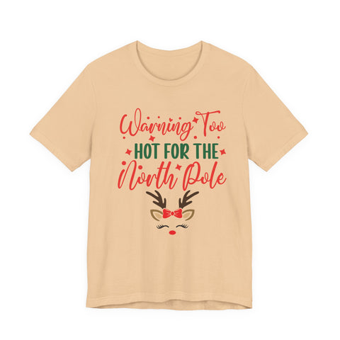 Too Hot for the North Pole Women's V-Neck Tee | Reindeer Christmas Shirt