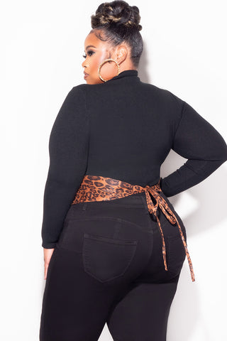 Final Sale Faux Leather Waist Tie Belt in Animal Print