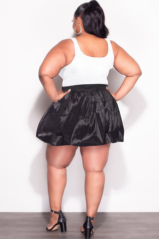 Final Sale Plus Size Sleeveless Ribbed Top Front Boning in White