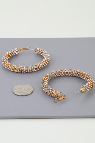 Final Sale Bejeweled Tube Hoop Earrings