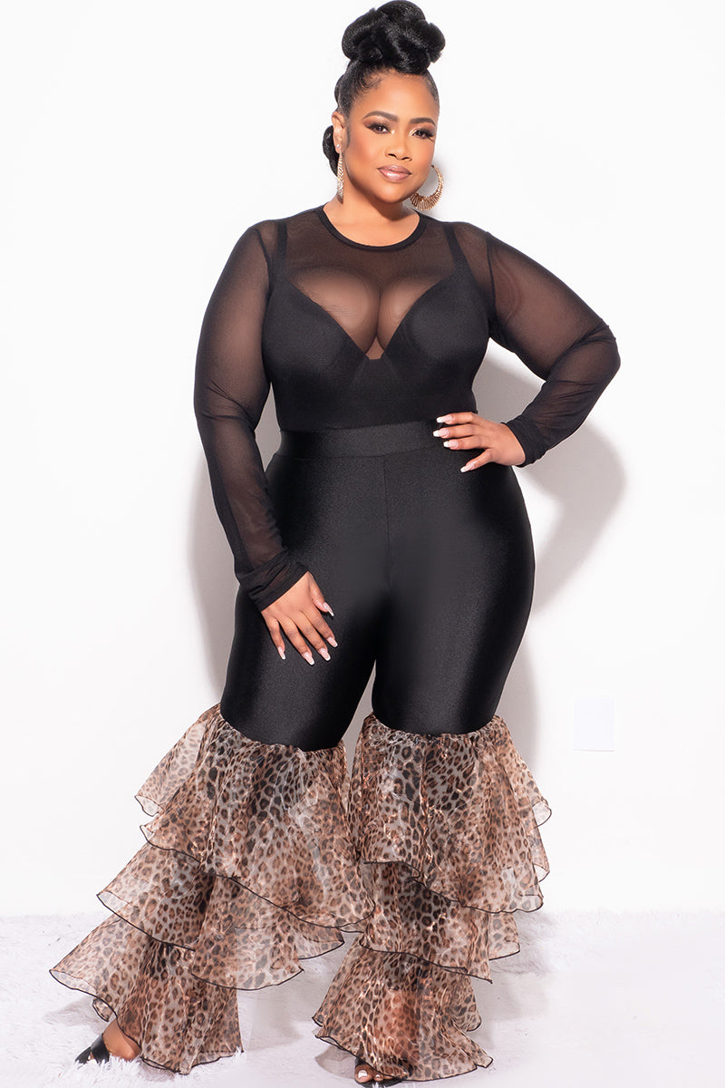 Final Sale Plus Size Top in Black Mesh