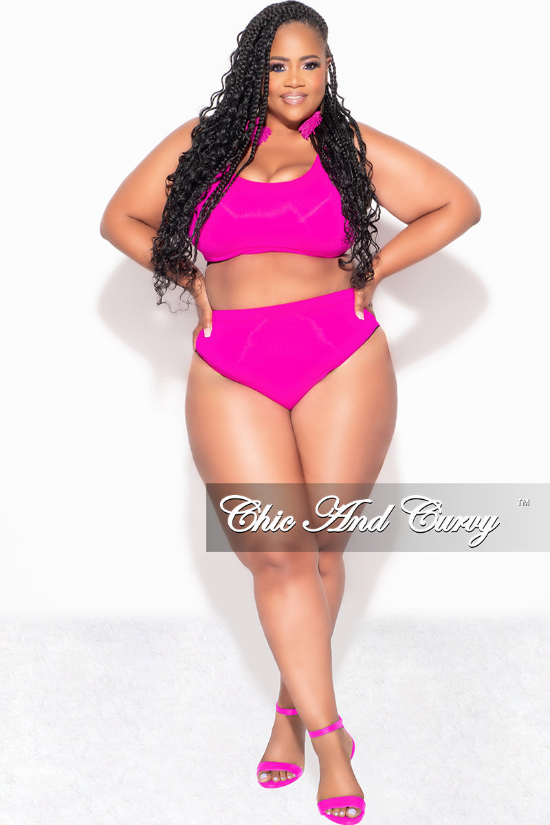 Plus Size Neon Pink Tankini Otrain Shein Plus Size Bathing Suit
