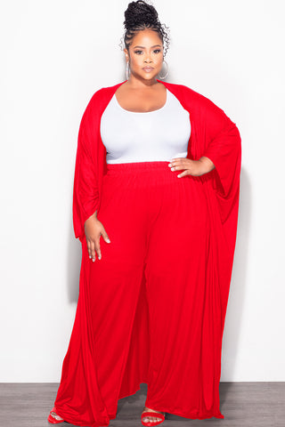 Final Sale Plus Size 2pc Kaftan and Pants Set in Red