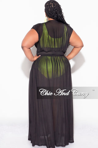 Final Sale Plus Size Goddess Cover Up / Duster in Black Chiffon