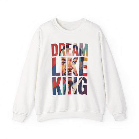 Dream Like King Crewneck Sweatshirt | Bold Letter Portrait Design