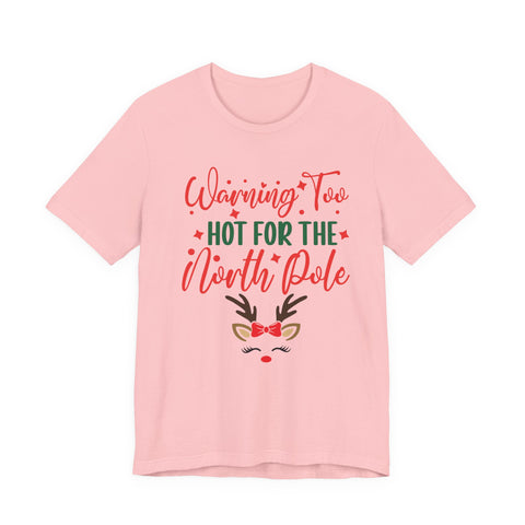 Too Hot for the North Pole Women's V-Neck Tee | Reindeer Christmas Shirt