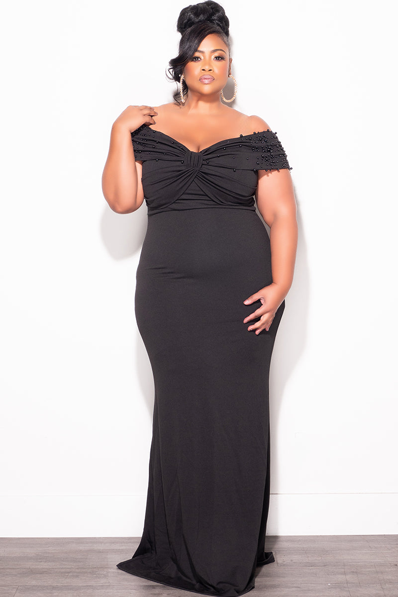 beaded dress black Allspice Maxi Steal the spotlight in the Ava Presley 40029 prom dress Nasty Gal Women's Velvet Celestial