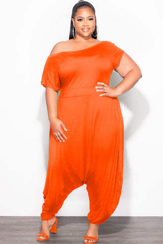 Final Sale Plus Size Harem Jumpsuit in Orange