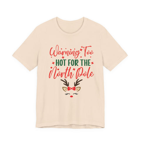 Too Hot for the North Pole Women's V-Neck Tee | Reindeer Christmas Shirt