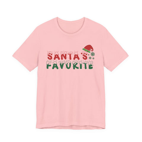 Santa's Favorite T-Shirt | Christmas Santa Hat Snowflake Holiday Tee