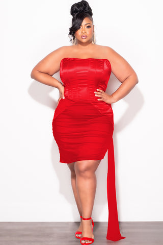 strapless red short dress Jared Mini - US 14 Fabric is very stretchy LOOBIS Women 2024 Sleeveless Short