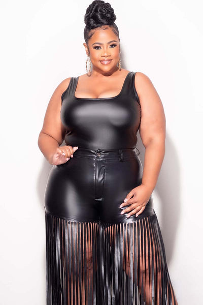 knee length dresses for ladies Plus Size Leather Dress main image 1