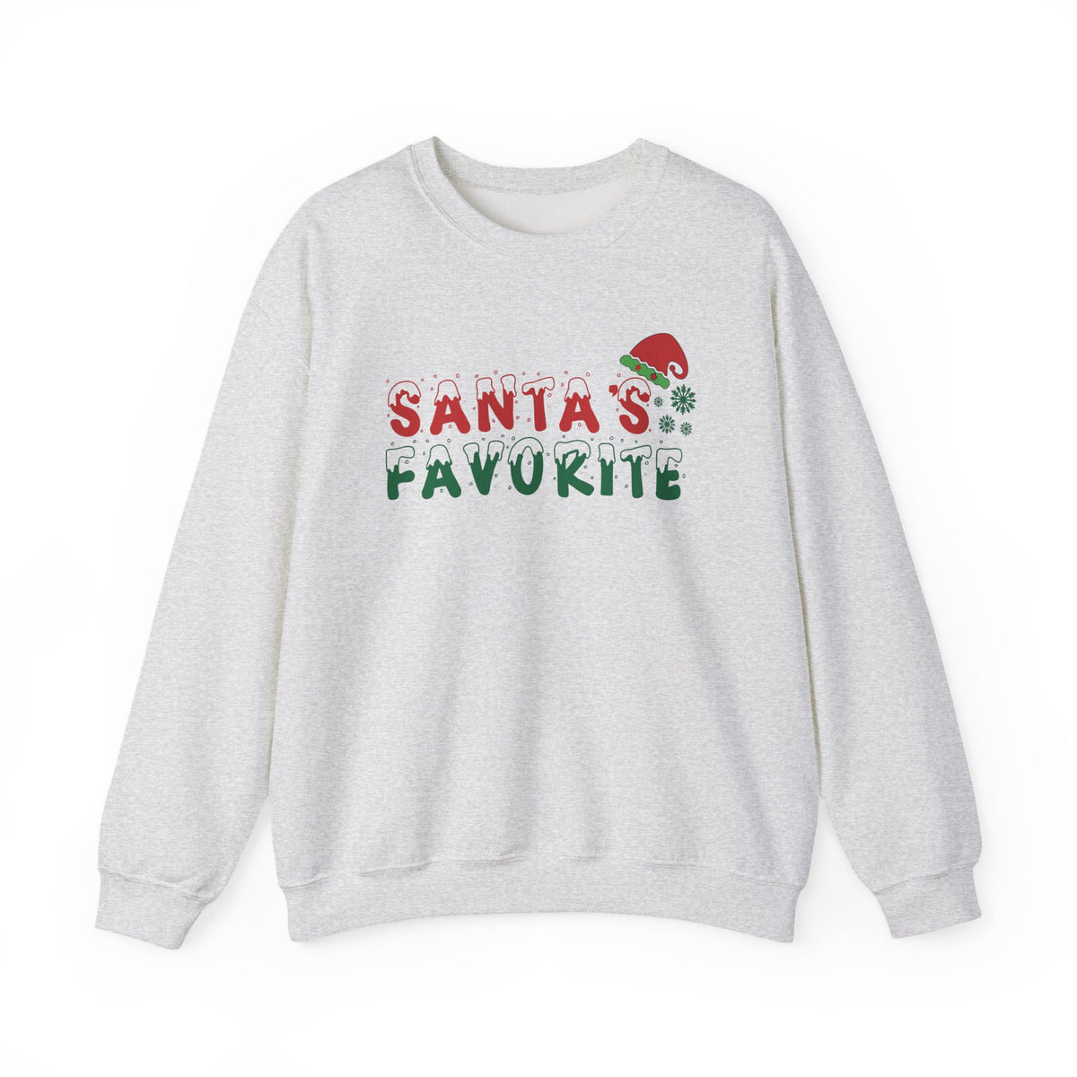 Santa's Favorite Crewneck Sweatshirt | Christmas text design, Santa hat