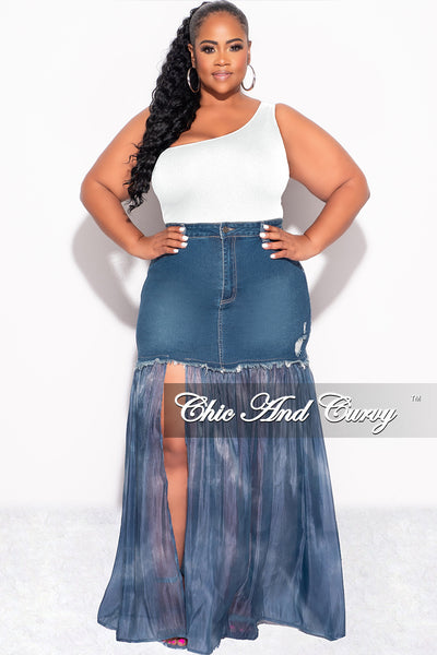 Final Sale Plus Size One Shoulder Bodysuit in White – Chic And Curvy