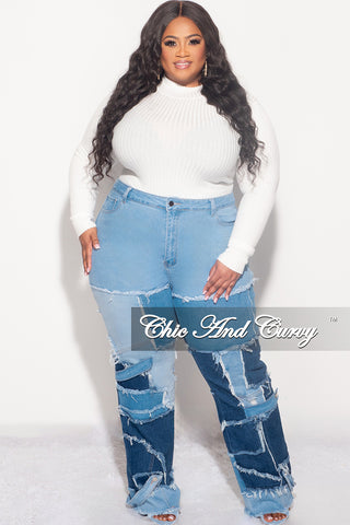 Final Sale Plus Size Ribbed Turtleneck in
Off White (Top Only)