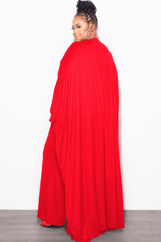 Final Sale Plus Size 2pc Kaftan and Pants Set in Red