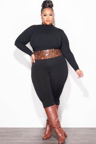 Final Sale Faux Leather Waist Tie Belt in Animal Print