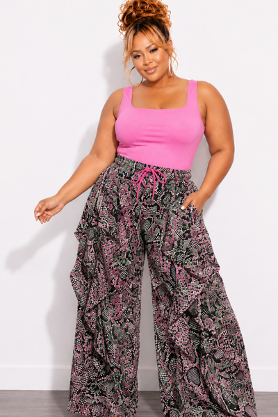 Final Sale Plus Size Wide Leg Drawstring Oversized Windbreaker