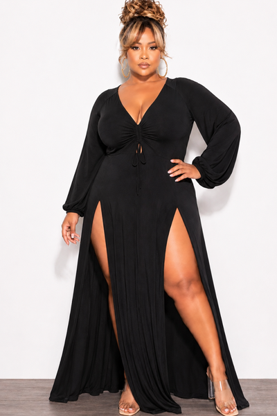 maxi black dress plus size YOURS Plus Size Black Milkmaid Maxi Dress