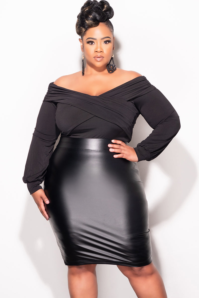 Final Sale Plus Size Off The Shoulder Top Criss-Cross Top with Ruched Final Sale Plus Size Off The Shoulder Top Criss-Cross Top with Ruched