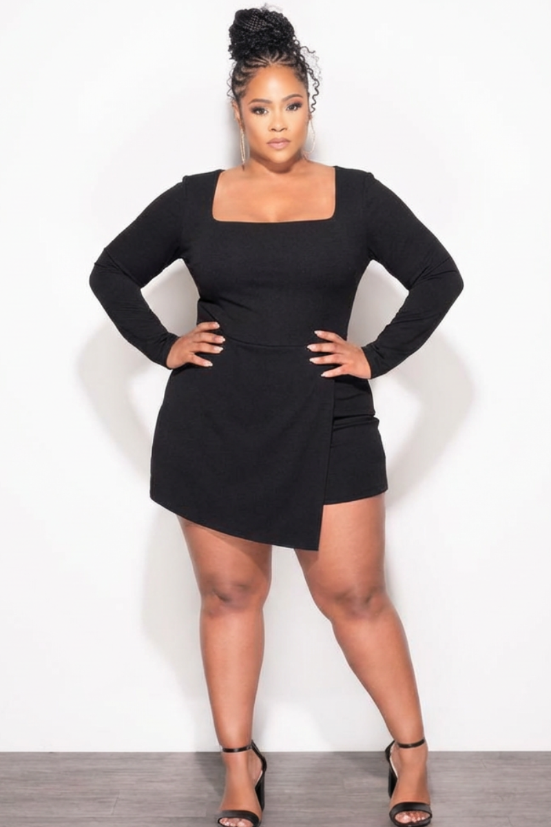 Final Sale Plus Size Romper in Black
