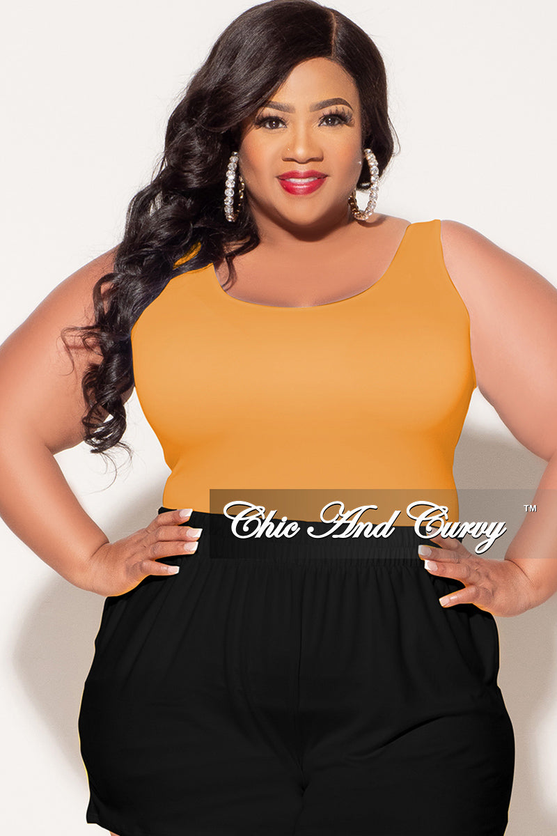 Final Sale Plus Size Camisole with Thick Straps in Golden Mustard (Top Only)