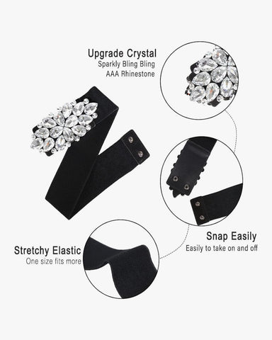 Final Sale Rhinestone Elastic Belt