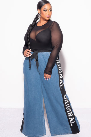 Final Sale Plus Size Top in Black Mesh