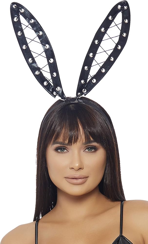 Final Sale Black Bunny Rabbit Lace Ear Headband