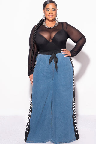 Final Sale Plus Size Top in Black Mesh