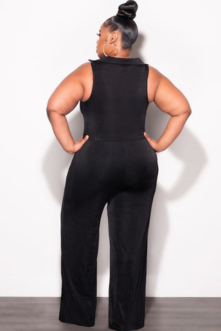 Final Sale Plus Size 2pc Set Crop Top and Pants in Black