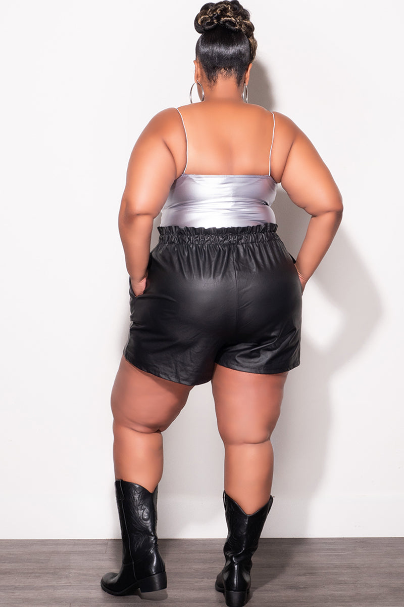 Final Sale Faux Leather Shorts in Black (Shorts Only) – Chic And Curvy