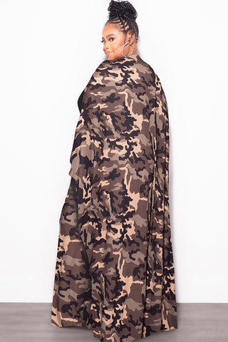 Final Sale Plus Size 2pc Kaftan and Pants Set in Camo