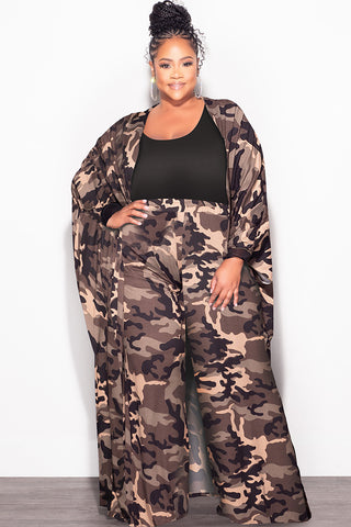 Final Sale Plus Size 2pc Kaftan and Pants Set in Camo