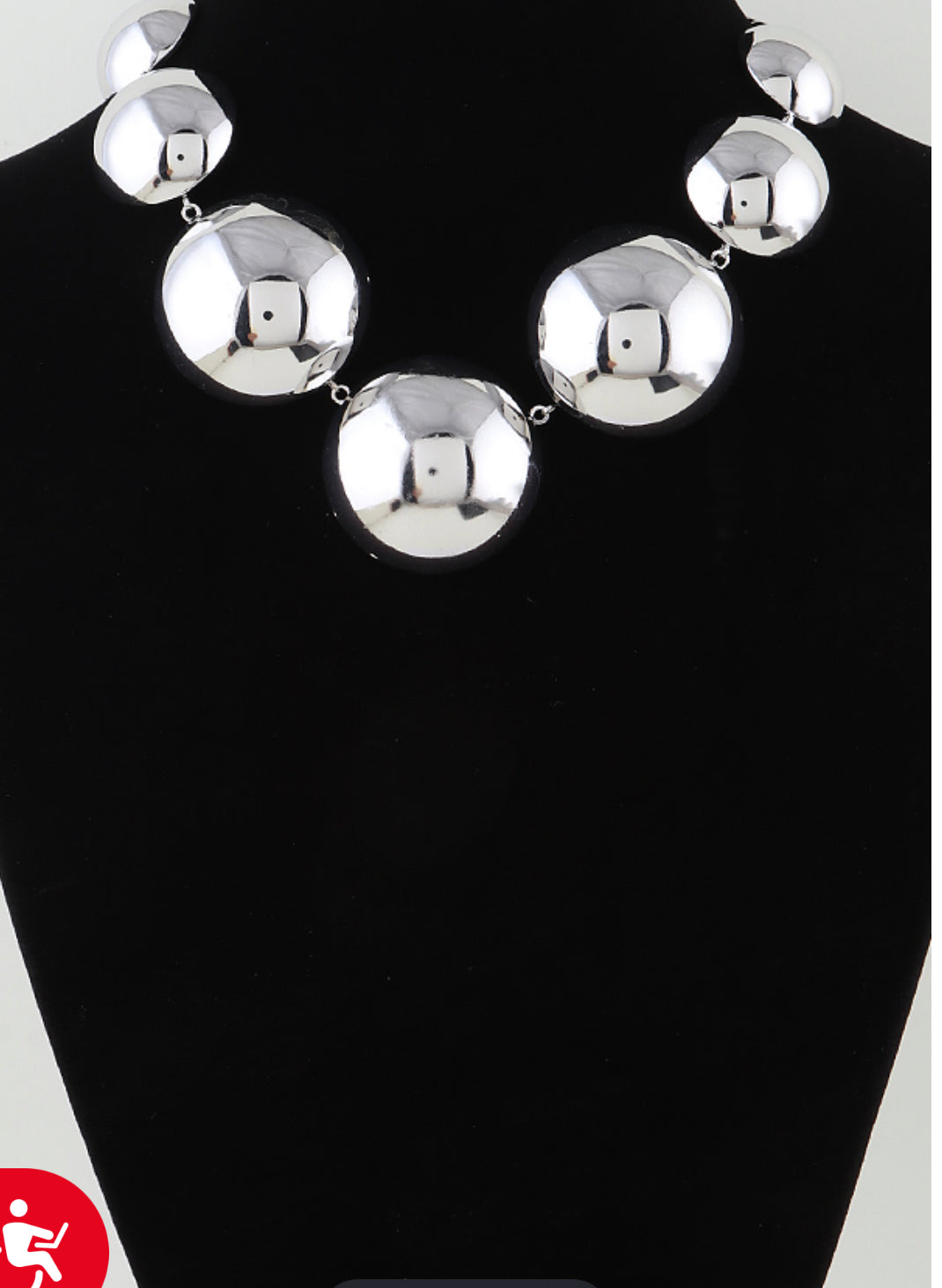 Final Sale Silver Modern Shiny Dome Chain Necklace