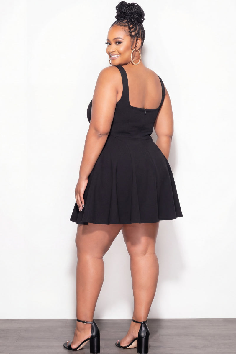 Final Sale Plus Size Ponte Mini Dress in Black - 2x 18/20 Final Sale Plus Size Ponte Mini Dress in Black - 2x 18/20