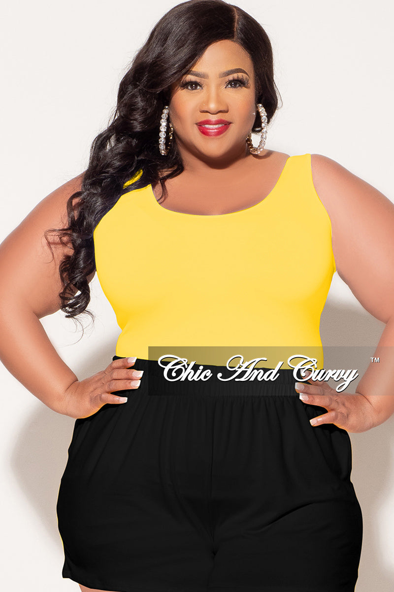 Final Sale Plus Size Camisole with Thick Straps in Bright Yellow (Top Only)