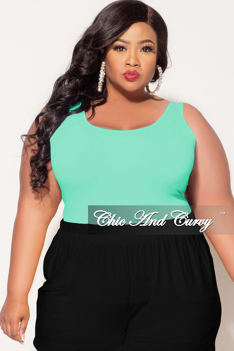 Final Sale Plus Size Camisole with Thick Straps in Mint (Top Only)