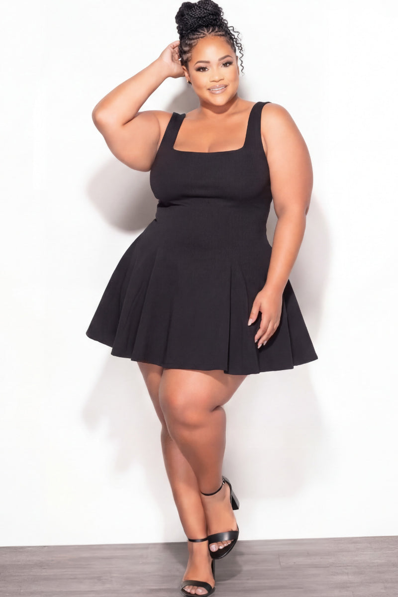 Final Sale Plus Size Mini Dress in Black