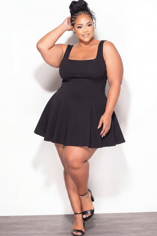 Final Sale Plus Size Mini Dress in Black