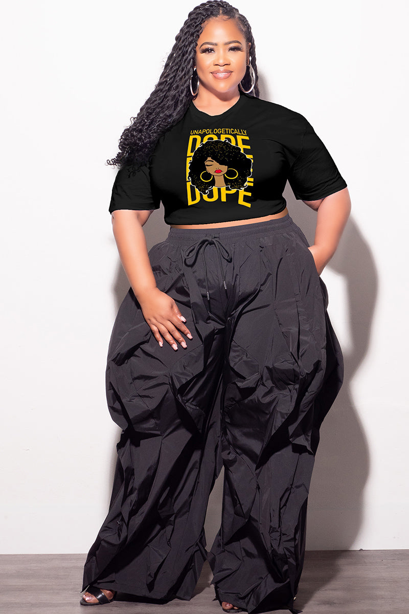 Final Sale Plus Size Fitted Black T-Shirt Unapologetically Dope Final Sale Plus Size Fitted Black T-Shirt Unapologetically Dope