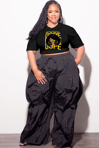 Final Sale Plus Size Fitted Black T-Shirt Unapologetically Dope