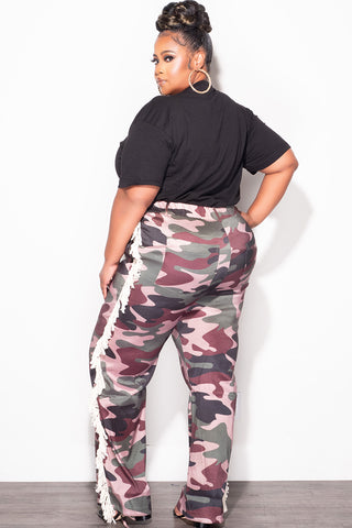 Final Sale Plus Size Fitted Black & Camo God is Dope T-Shirt