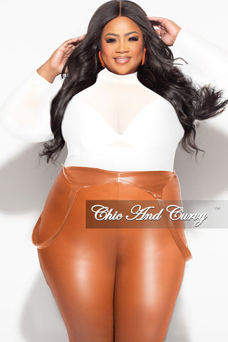 Final Sale Plus Size Sheer Mesh Bodysuit in Off White (Top Only)