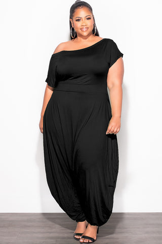 Final Sale Plus Size Harem Jumpsuit in Black