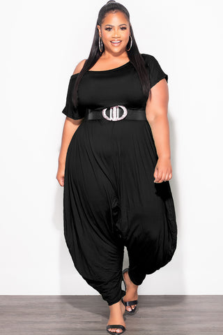 Final Sale Plus Size Harem Jumpsuit in Black