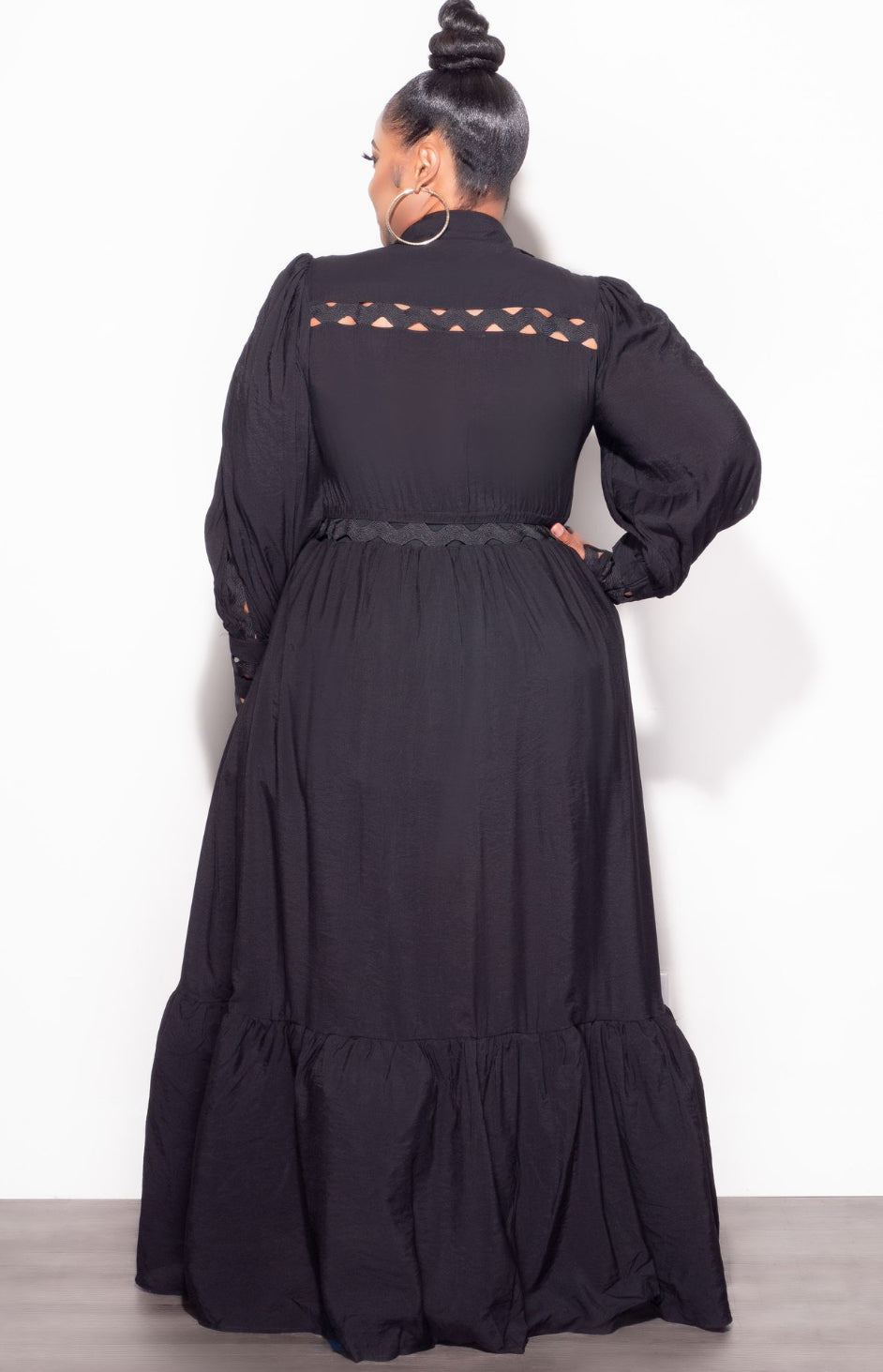 Final Sale Plus Size Eyelet Maxi Dress in Black Final Sale Plus Size Eyelet Maxi Dress in Black